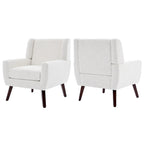 Green / Beige / Gray / Blue Linen Wingback Armchair, Set of 2