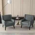 Green / Beige / Gray / Blue Linen Wingback Armchair, Set of 2