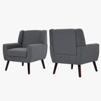 Green / Beige / Gray / Blue Linen Wingback Armchair, Set of 2