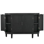Black / White / Antique Gray / Navy Blue 4-Door Sideboard, Retro Embossed Pattern