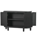 Black / White / Antique Gray / Navy Blue 4-Door Sideboard, Retro Embossed Pattern