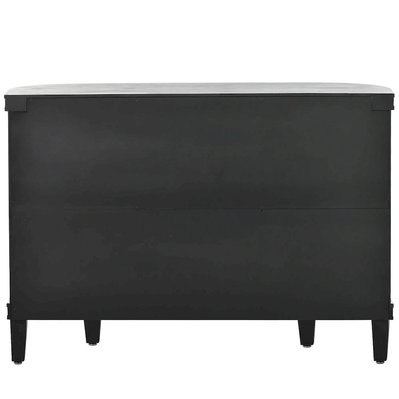 Black / White / Antique Gray / Navy Blue 4-Door Sideboard, Retro Embossed Pattern
