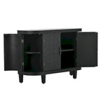 Black / White / Antique Gray / Navy Blue 4-Door Sideboard, Retro Embossed Pattern