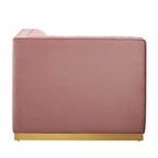 Dusty Rose / Navy Blue / Gray Channel Tufted Velvet Left Corner Chair, 1-Seat