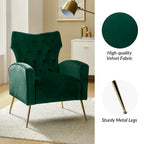 Multi-Color Velvet Wingback Tufted Accent Chair, Set of 2, 1-Person