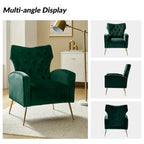 Multi-Color Velvet Wingback Tufted Accent Chair, Set of 2, 1-Person