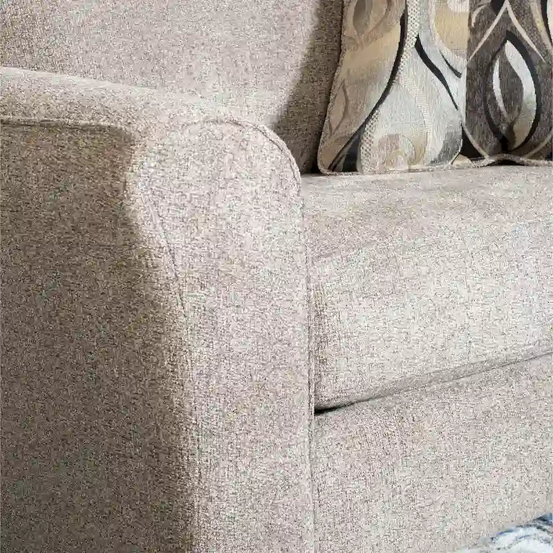 Chocolate / Grey / Silver Fabric Accent Chair, Pillow Back, Rolled Arms, 1-Person