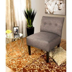 Ikat Button Tufted Accent Chair, Tan / Aqua / Grey / Dark Grey – Single Seat
