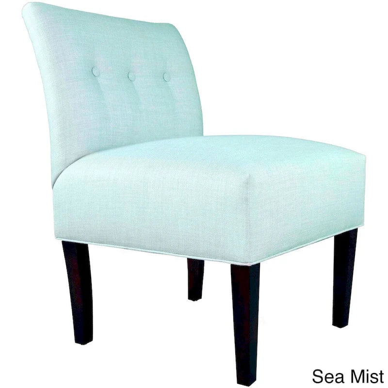 Ikat Button Tufted Accent Chair, Tan / Aqua / Grey / Dark Grey – Single Seat