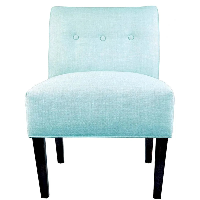 Ikat Button Tufted Accent Chair, Tan / Aqua / Grey / Dark Grey – Single Seat