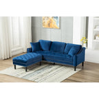 Red / Blue / Grey / Purple Tufted Fabric Sofa with Ottoman, 3-Seat