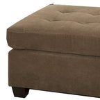 Light Brown Waffle Suede Square Cocktail Ottoman, 1-Seat
