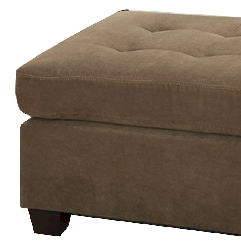 Light Brown Waffle Suede Square Cocktail Ottoman, 1-Seat