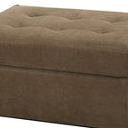 Light Brown Waffle Suede Square Cocktail Ottoman, 1-Seat