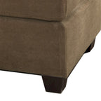 Light Brown Waffle Suede Square Cocktail Ottoman, 1-Seat
