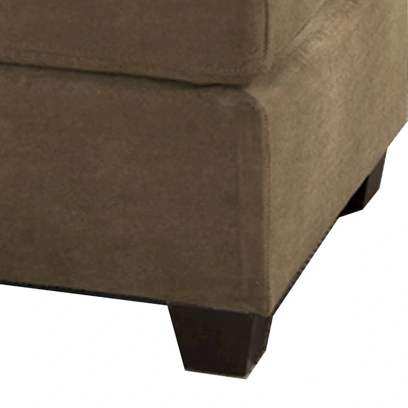 Light Brown Waffle Suede Square Cocktail Ottoman, 1-Seat