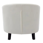 White / Dark Brown PU Leather Club Chair with Nailhead Trim, Single Seat