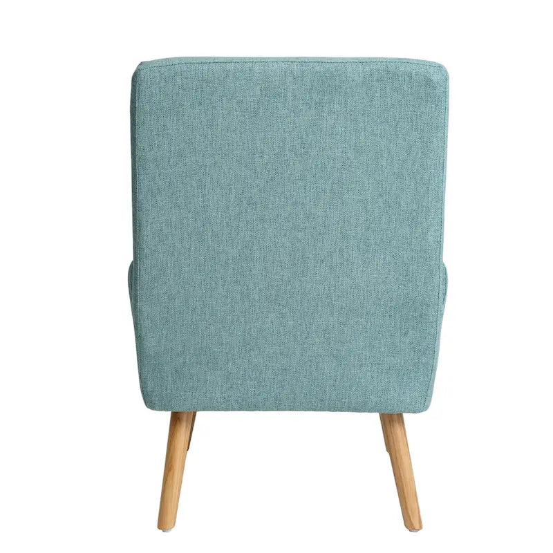 Blue / Beige Linen Reclining Accent Chair with Ottoman – 1-Person