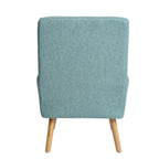 Blue / Beige Linen Reclining Accent Chair with Ottoman – 1-Person