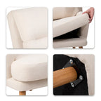 Blue / Beige Linen Reclining Accent Chair with Ottoman – 1-Person