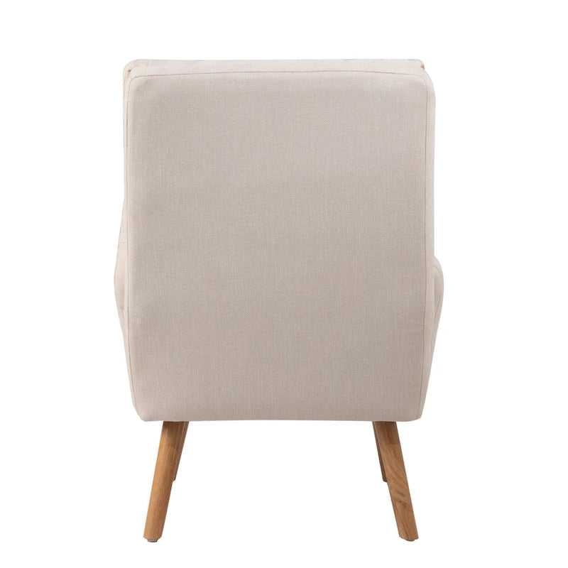 Blue / Beige Linen Reclining Accent Chair with Ottoman – 1-Person