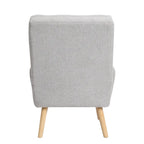 Blue / Beige Linen Reclining Accent Chair with Ottoman – 1-Person