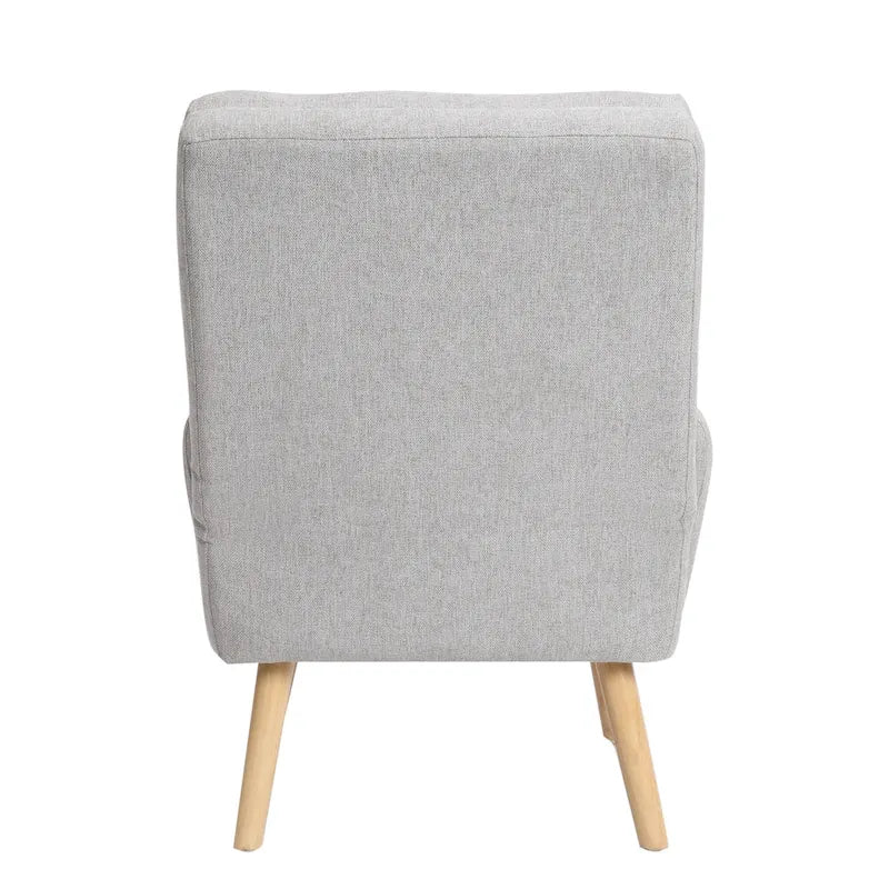 Blue / Beige Linen Reclining Accent Chair with Ottoman – 1-Person