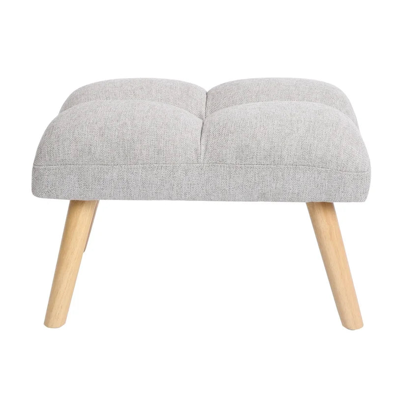 Blue / Beige Linen Reclining Accent Chair with Ottoman – 1-Person