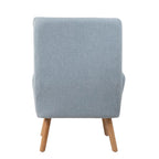 Blue / Beige Linen Reclining Accent Chair with Ottoman – 1-Person