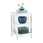 White / Black / Grey / Espresso / Cherry / Driftwood, 3-Tier Shelf Style, Single End Table