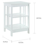 White / Black / Grey / Espresso / Cherry / Driftwood, 3-Tier Shelf Style, Single End Table