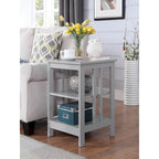 White / Black / Grey / Espresso / Cherry / Driftwood, 3-Tier Shelf Style, Single End Table