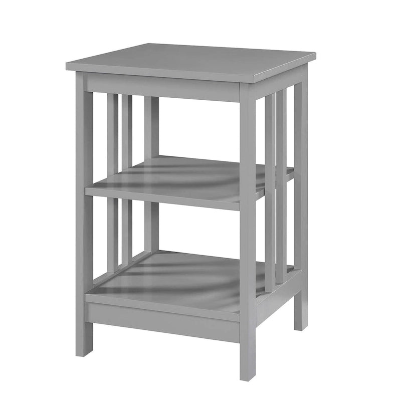 White / Black / Grey / Espresso / Cherry / Driftwood, 3-Tier Shelf Style, Single End Table