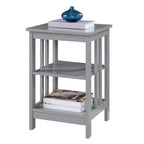 White / Black / Grey / Espresso / Cherry / Driftwood, 3-Tier Shelf Style, Single End Table
