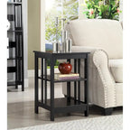 White / Black / Grey / Espresso / Cherry / Driftwood, 3-Tier Shelf Style, Single End Table