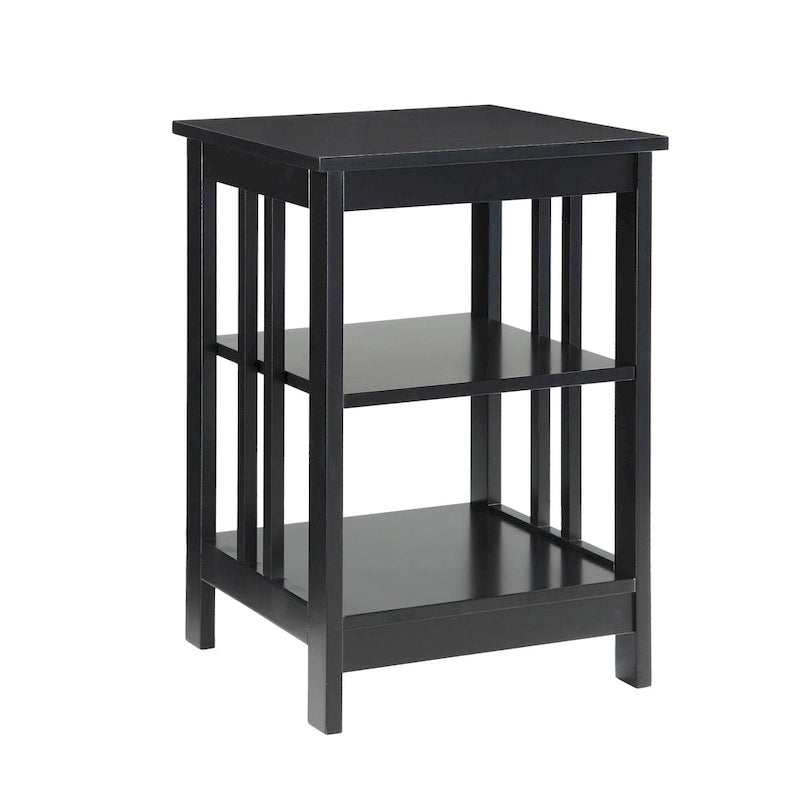 White / Black / Grey / Espresso / Cherry / Driftwood, 3-Tier Shelf Style, Single End Table