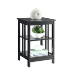 White / Black / Grey / Espresso / Cherry / Driftwood, 3-Tier Shelf Style, Single End Table