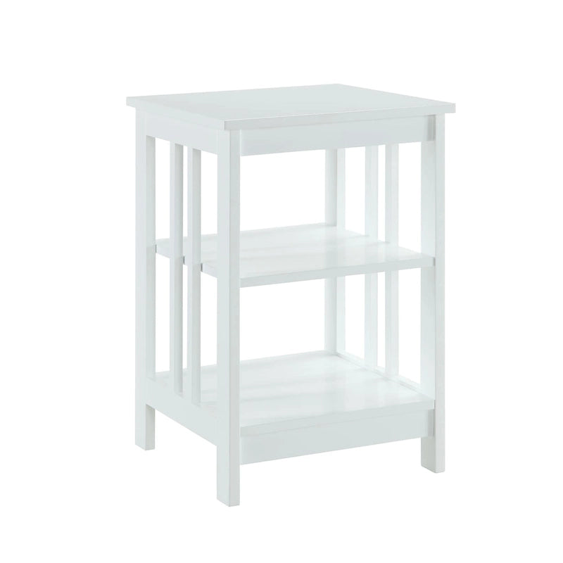 White / Black / Grey / Espresso / Cherry / Driftwood, 3-Tier Shelf Style, Single End Table