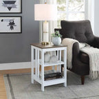 White / Black / Grey / Espresso / Cherry / Driftwood, 3-Tier Shelf Style, Single End Table