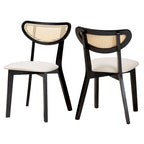 Grey / Cream Rattan Back Dining Chair, Set of 2