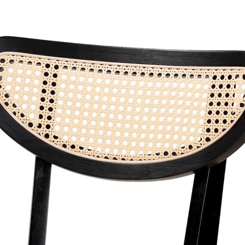 Grey / Cream Rattan Back Dining Chair, Set of 2