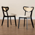 Grey / Cream Rattan Back Dining Chair, Set of 2
