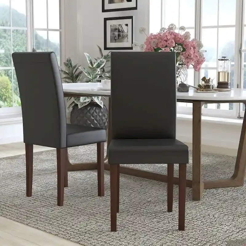 Black / Gray / Brown / Beige Parsons Dining Chair, Armless, Set of 2