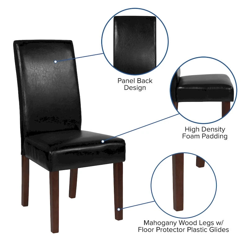 Black / Gray / Brown / Beige Parsons Dining Chair, Armless, Set of 2