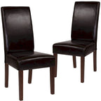 Black / Gray / Brown / Beige Parsons Dining Chair, Armless, Set of 2