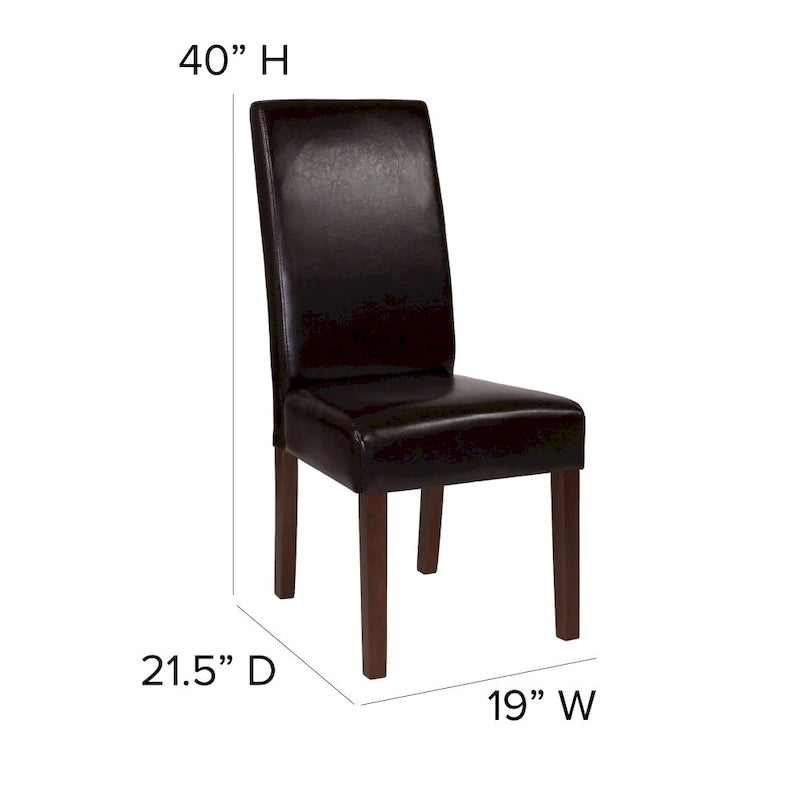 Black / Gray / Brown / Beige Parsons Dining Chair, Armless, Set of 2