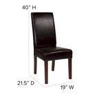 Black / Gray / Brown / Beige Parsons Dining Chair, Armless, Set of 2