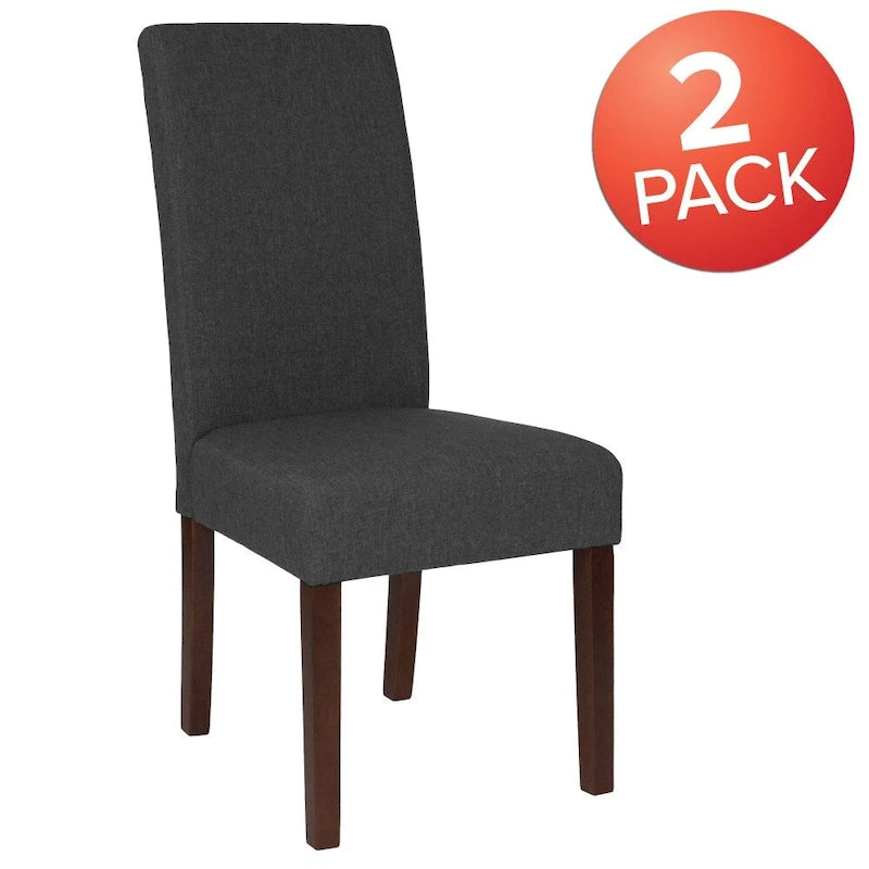 Black / Gray / Brown / Beige Parsons Dining Chair, Armless, Set of 2