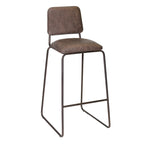 Gunmetal & Cocoa Brown Faux Leather Bar/Counter Stool, Seats 1