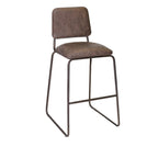 Gunmetal & Cocoa Brown Faux Leather Bar/Counter Stool, Seats 1